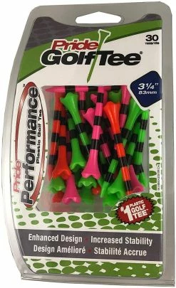 Pride Golf Tees Pride Evolution Striped Plastic 3-1/4" Golf Tees - 30 Pack