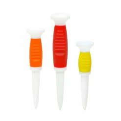 FlexTee Flexible Golf Tees Florescent Red/Orange/Yellow - Pack Of 8 -Golf Accessories Sales Store d 6090