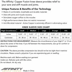 Affinity Copper Fusion Compression Knee Sleeve 9 Affinity Copper Fusion Compression Knee Sleeve -Golf Accessories Sales Store d 8906